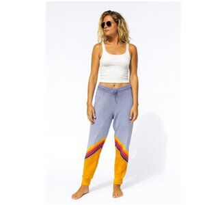 Aviator Nation Gray and Yellow Sweat Pants